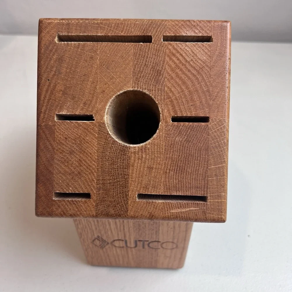 CUTCO‎ 7 Slot Knife Block Honey Oak Wood Block for 7 Piece Galley Set